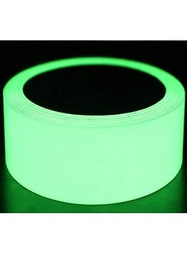 NINZA Night Glow in Dark Adhesive Tape 5 cm X 5 Meters Waterproof Auto Night Glow Radium Tape, Luminous Tape, Tape for Stairs - Green