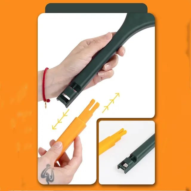NINZA 2 in 1 Mesh & Glass Cleaning Brush with Extended Handle & Wiper, 3x3 Inch, Window Cleaning Brush, Multicolour