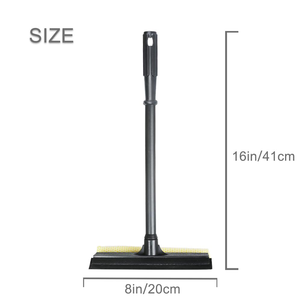 NINZA 2 in 1 Car Window Squeegee Cleaner with Long Handle, Window Glass Wiper, Car, Outdoor High Window Cleaning, Sponge Washing Squeegee for Kitchen Platform