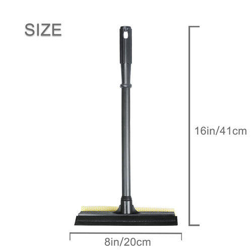 NINZA 2 in 1 Car Window Squeegee Cleaner with Long Handle, Window Glass Wiper, Car, Outdoor High Window Cleaning, Sponge Washing Squeegee for Kitchen Platform