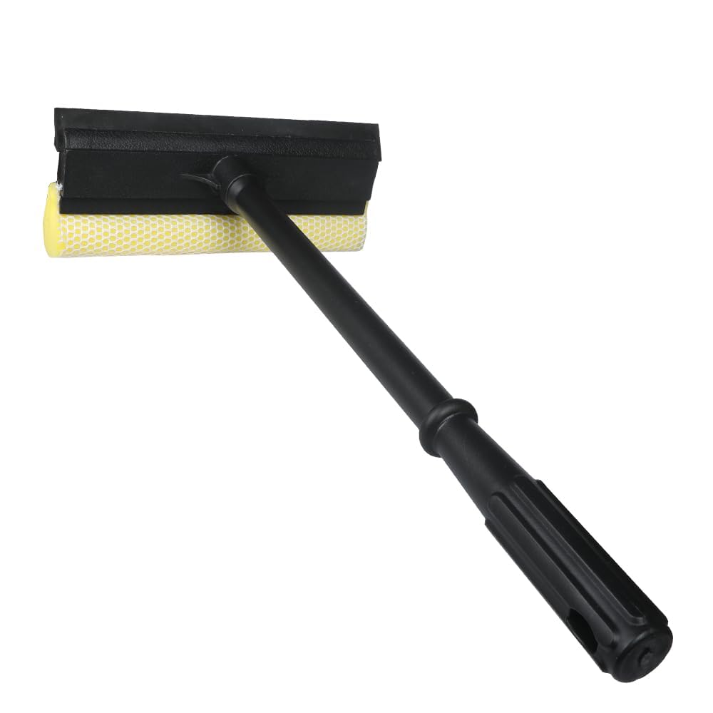 NINZA 2 in 1 Car Window Squeegee Cleaner with Long Handle, Window Glass Wiper, Car, Outdoor High Window Cleaning, Sponge Washing Squeegee for Kitchen Platform