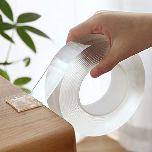 NINZA Ivy Grip Tape, Double Sided Strong Adhesive Tape, Transparent Traceless Tape Removable Washable and Reusable Anti Slip Tape for Home Supplies Fixing Carpet Phones (3Metre)