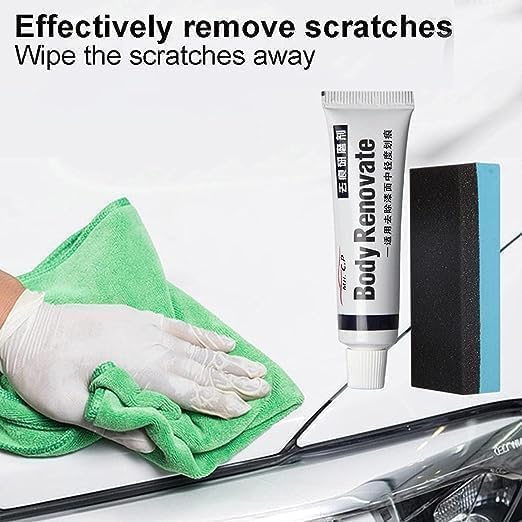 NINZA Car Body Scratch Remover and Repair Polishing Cream Kit with Sponge Cream Wax Body Compound Scratch Remover Ideal For Car and Bike Essentials, Moving Supplies-15 gm