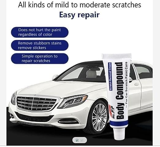 NINZA Car Body Scratch Remover and Repair Polishing Cream Kit with Sponge Cream Wax Body Compound Scratch Remover Ideal For Car and Bike Essentials, Moving Supplies-15 gm