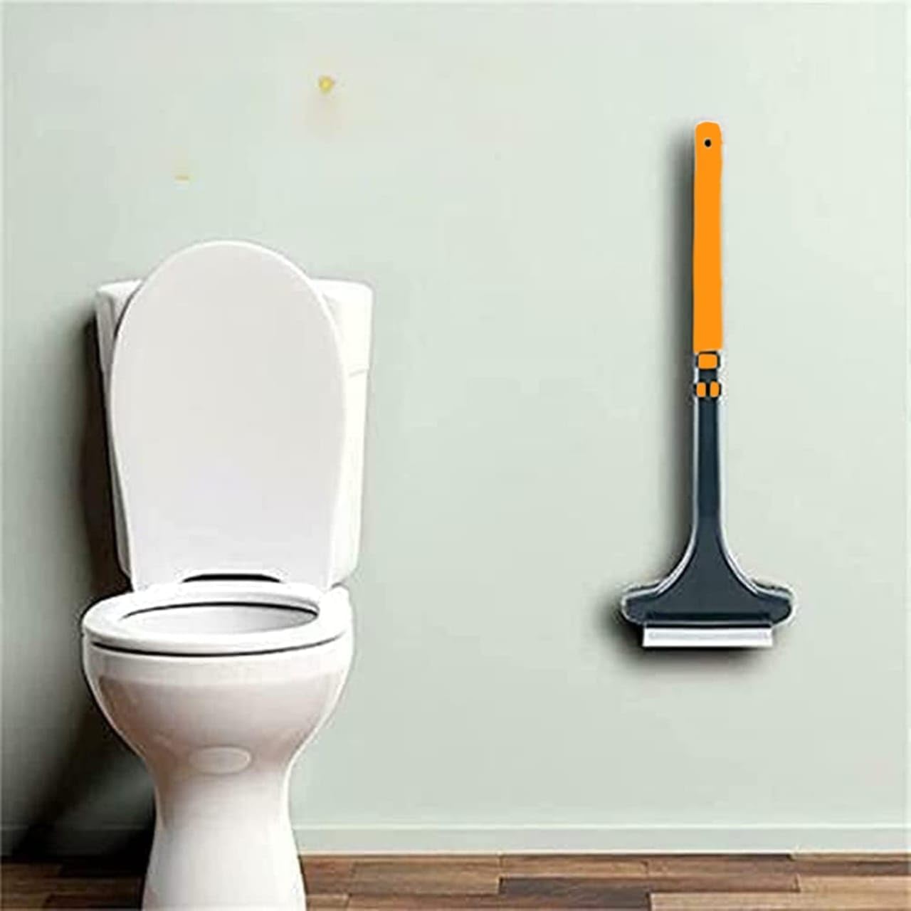 NINZA 2 in 1 Mesh & Glass Cleaning Brush with Extended Handle & Wiper, 3x3 Inch, Window Cleaning Brush, Multicolour