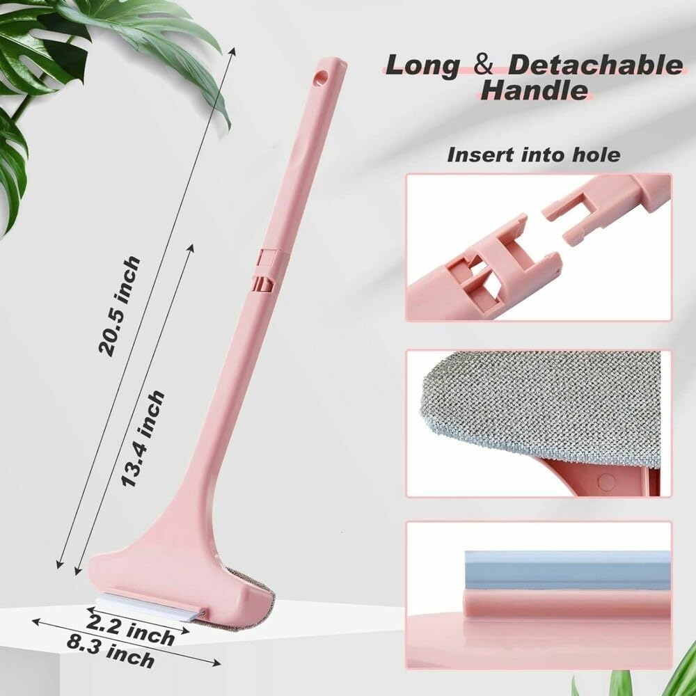 NINZA Multifunctional Screen Brush 2 in 1 Mesh Cleaning Brush & Wiper with Extended Handle Window Cleaning Brush Net Cleaner Double-Sided Window Cleaner Window Mesh Cleaner, Multi Color