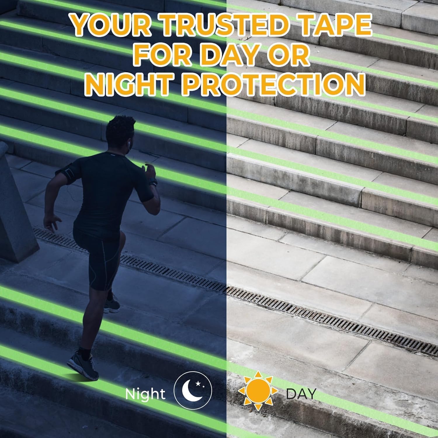 NINZA Night Glow in Dark Adhesive Tape 5 cm X 5 Meters Waterproof Auto Night Glow Radium Tape, Luminous Tape, Tape for Stairs - Green