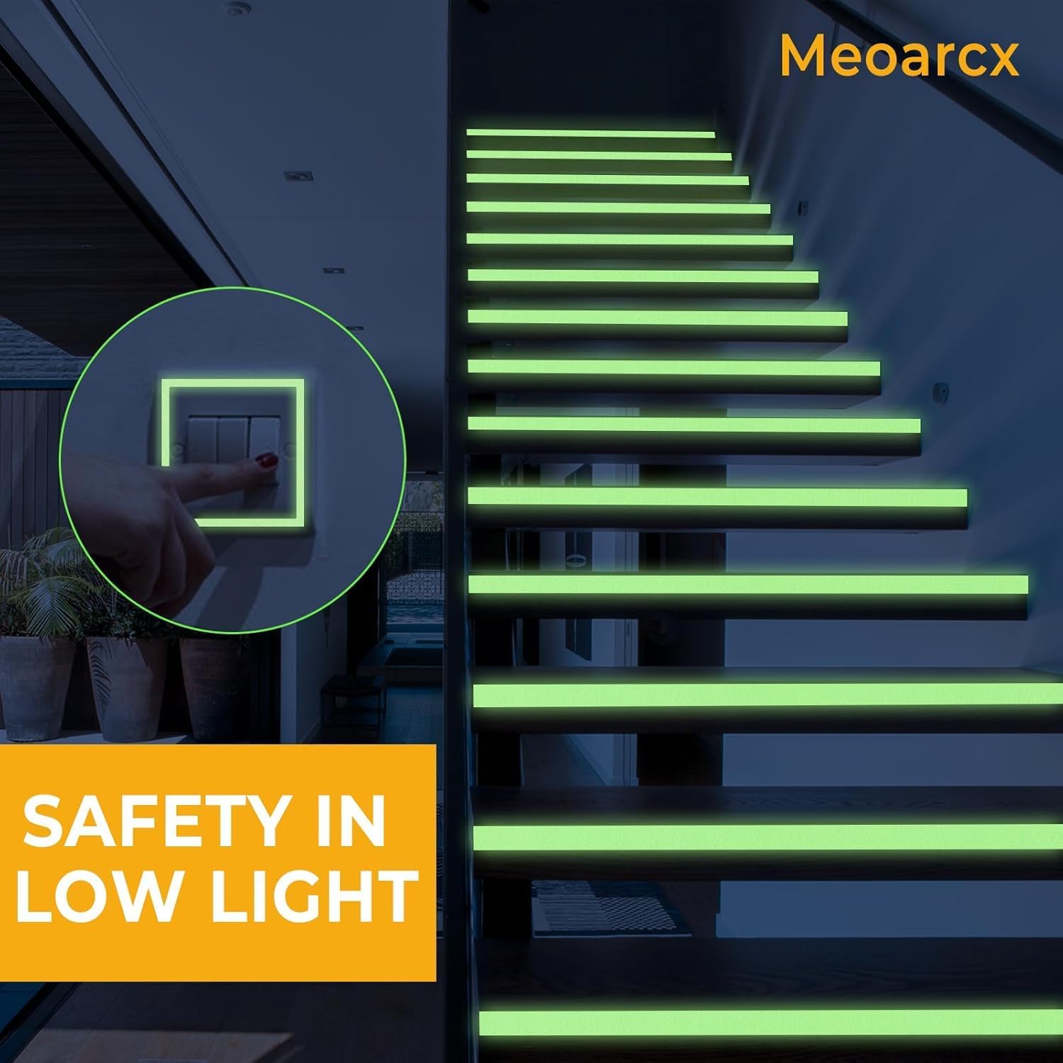 NINZA Night Glow in Dark Adhesive Tape 5 cm X 5 Meters Waterproof Auto Night Glow Radium Tape, Luminous Tape, Tape for Stairs - Green
